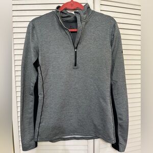 Nike Heather Gray and Black Quarter-Zip Top